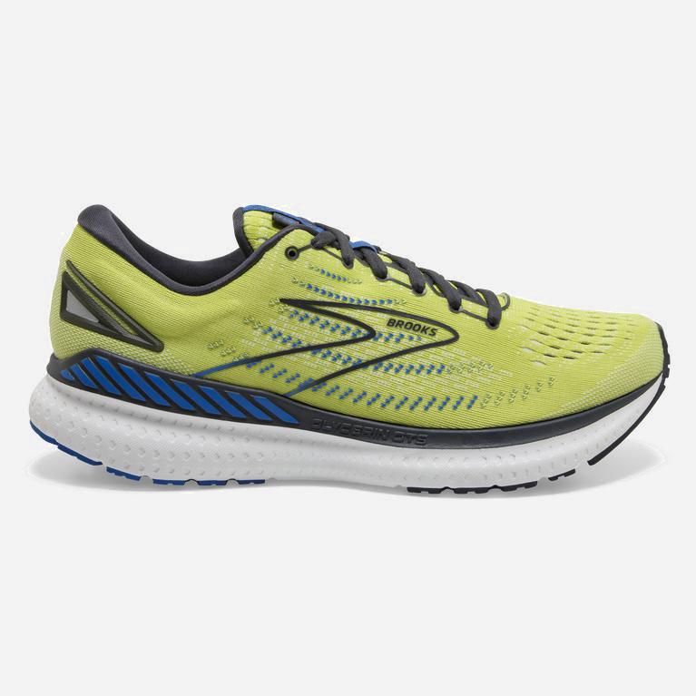 Brooks Glycerin Gts 19 Israel - Men's Max Cushion Road Running Shoes - Yellow/ Navy/ Blue (93745-KQD